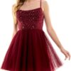 VESTIDO CORTO VINO CON PERLAS