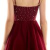 VESTIDO CORTO VINO CON PERLAS