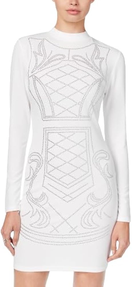 VESTIDO BLANCO TACHAS PLATA