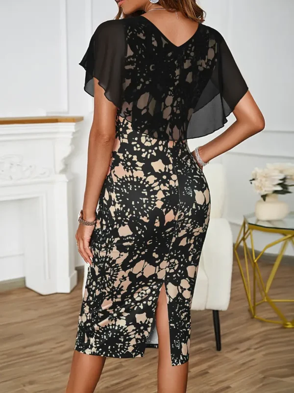 ELEGANTE VESTIDO AJUSTADO CON ESTAMPADO FLORAL