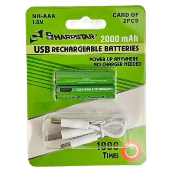 Baterias/pilas recargables por USB AAA 2000mAh