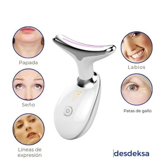 Masajeador facial con luz led