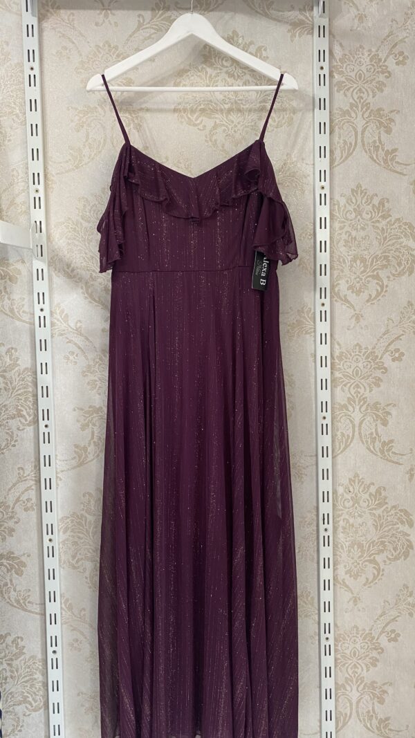 Vestido largo fiesta morado brillos