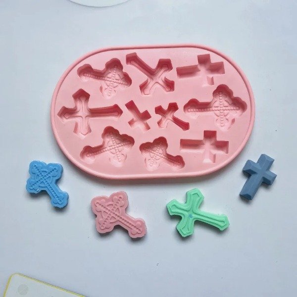 MOLDE DE SILICONA 3D - DISEÑO CRUZ X 10