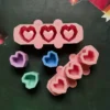 MOLDE DE SILICONA 3D - DISEÑO DE CORAZONES X 3
