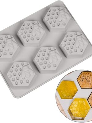 MOLDE DE SILICONA 3D - DISEÑO ABEJA DE 6 AGUJEROS