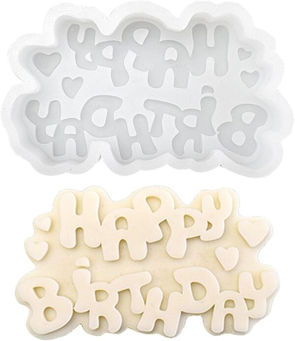 MOLDE DE SILICONA 3D - DISEÑO LETRAS HAPPPY BIRTHDAY