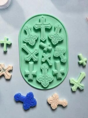 MOLDE DE SILICONA 3D - DISEÑO CRUZ X 10