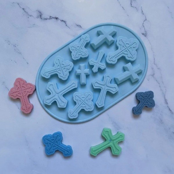 MOLDE DE SILICONA 3D - DISEÑO CRUZ X 10