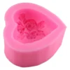 MOLDE DE SILICONA 3D - DISEÑO CORAZON ROSA