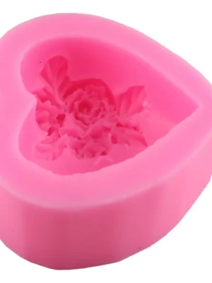 MOLDE DE SILICONA 3D - DISEÑO CORAZON ROSA