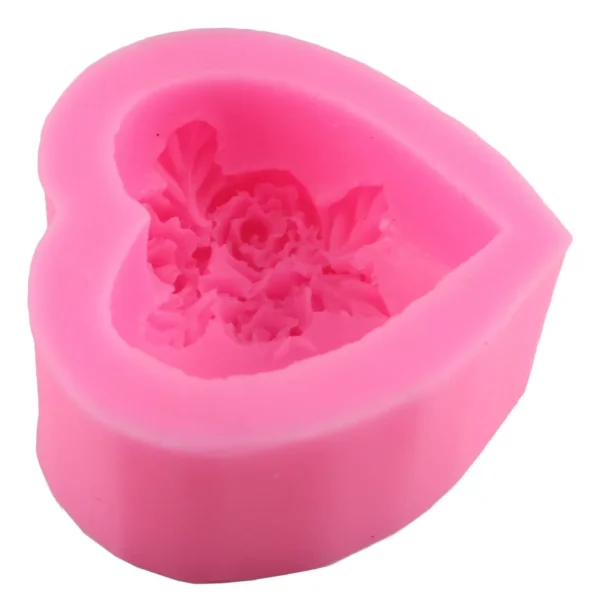 MOLDE DE SILICONA 3D - DISEÑO CORAZON ROSA