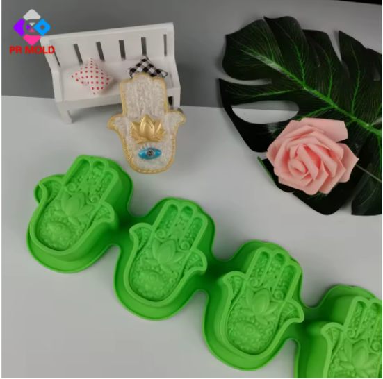 MOLDE DE SILICONAS 3D - DISEÑO MANO DE LOTO
