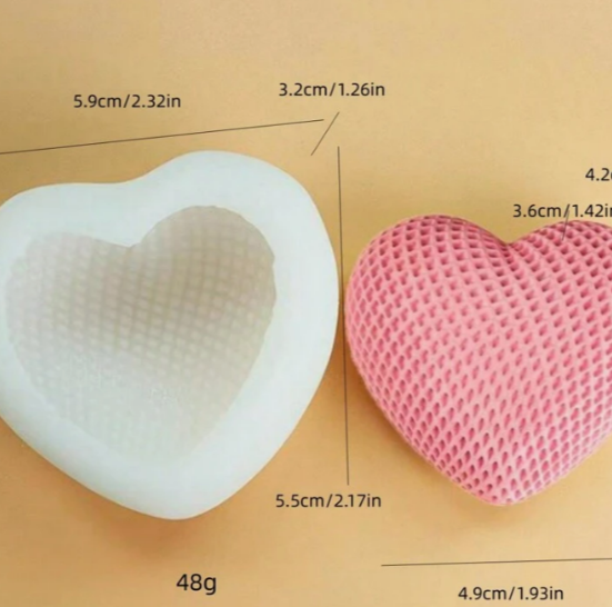 MOLDE DE SILICONA 3D - FORMA DE CORAZÓN