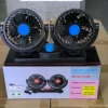 Ventilador doble giratorio 360° para auto