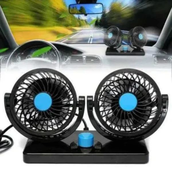 Ventilador doble giratorio 360° para auto