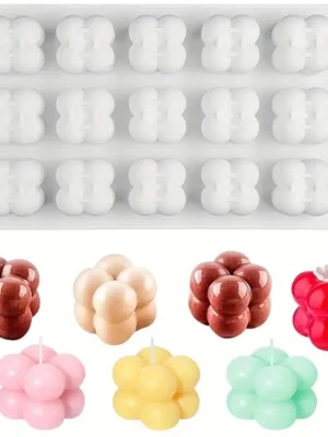 MOLDE DE SILICONA 3D - DISEÑO BURBUJAS X 15