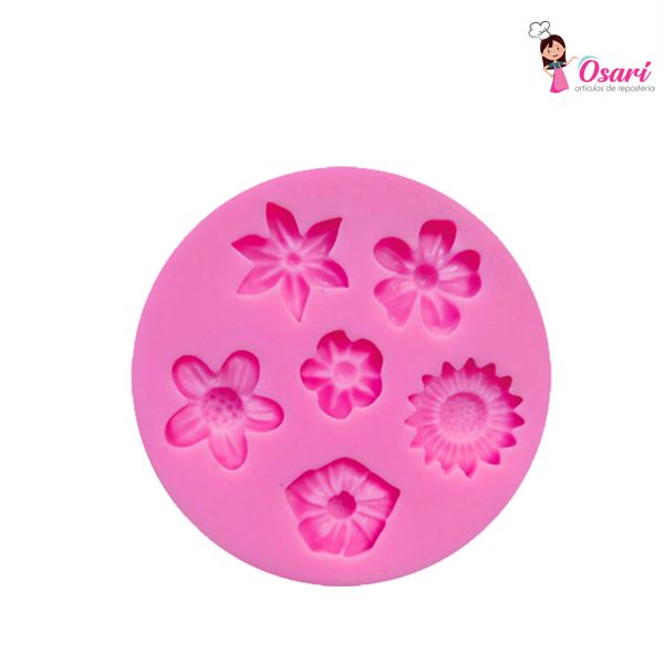 MOLDE DE SILICONA 3D - DISEÑO RODONDO FLORES