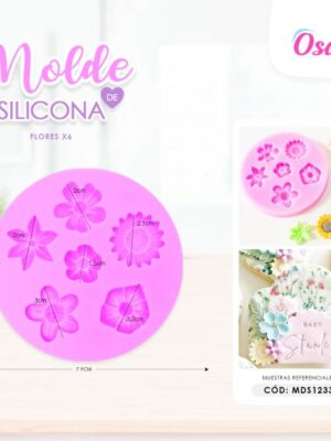 MOLDE DE SILICONA 3D - DISEÑO RODONDO FLORES