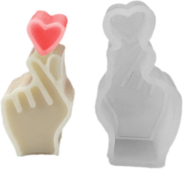 MOLDE DE SILICONA PARA GESTOS DE CORAZON 3D