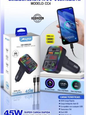 CARGADOR SÚPER ADAPTADOR BLUETOOTH